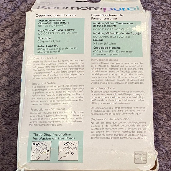 Kenmore pure! OEM Replacement Combo Ice and Water Filter 46-9911 New Open Box - Picture 5 of 5